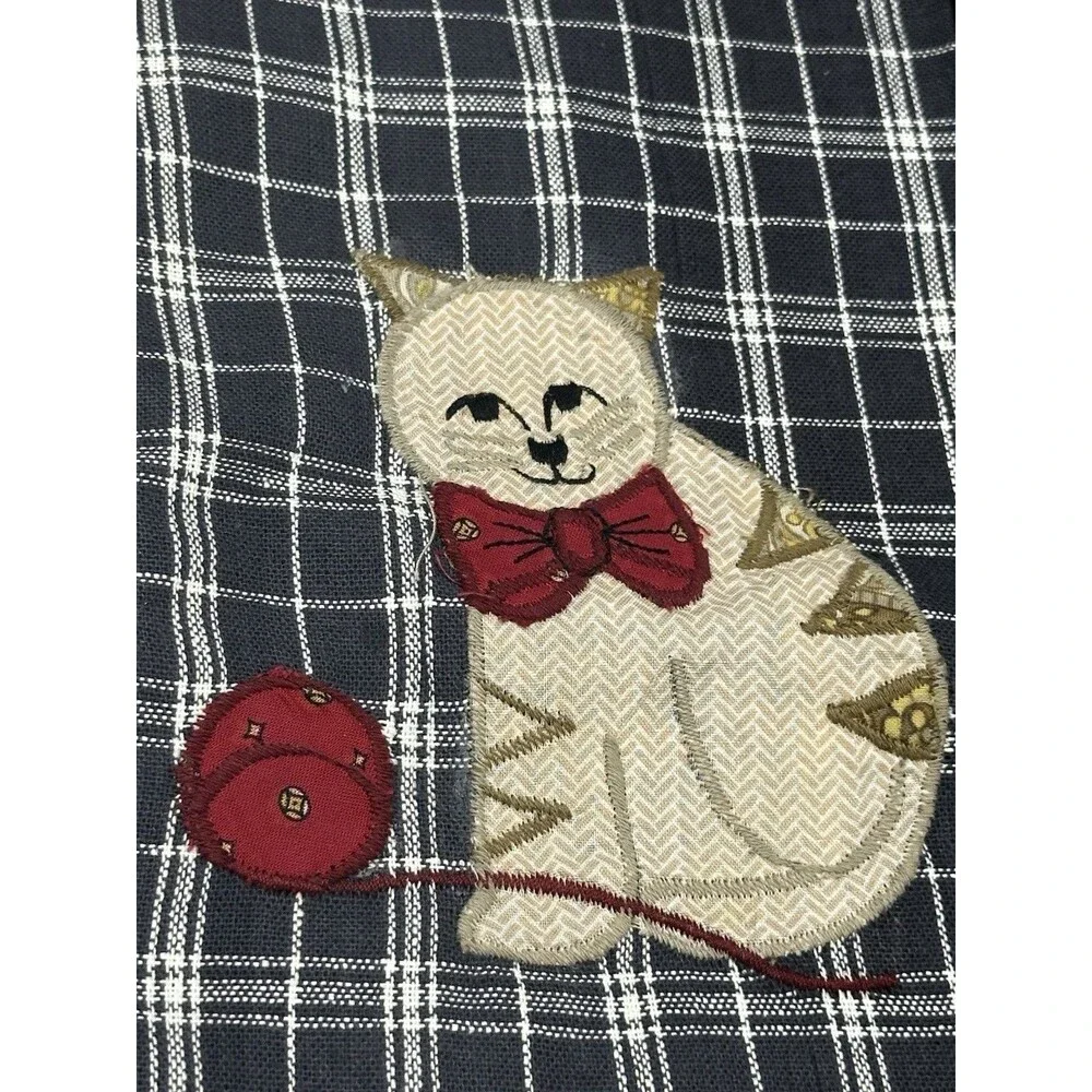 NEW Vintage MCM Cotton Dish Tea Towels Rooster And Cat (NWT)